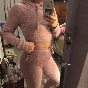 Gymshark dusty pink lounge set